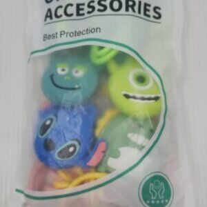NEW 4 pack Air Tag Protection Keyring - Disney Stitch, Monsters Inc, Dinosaur